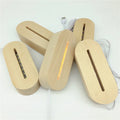3d Lamp Ellipse Wood Light Base Wooden Led Personalized Bedside Lamp Base Stand Bedroom Gifts Crafts