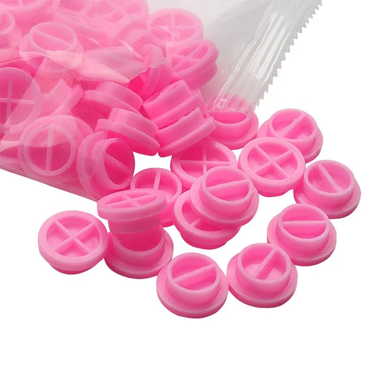 Wholesale Disposable Colorful pink Plastic Glue Tray Flower Shape Eyelash Extension Glue Holder Pallet Tools