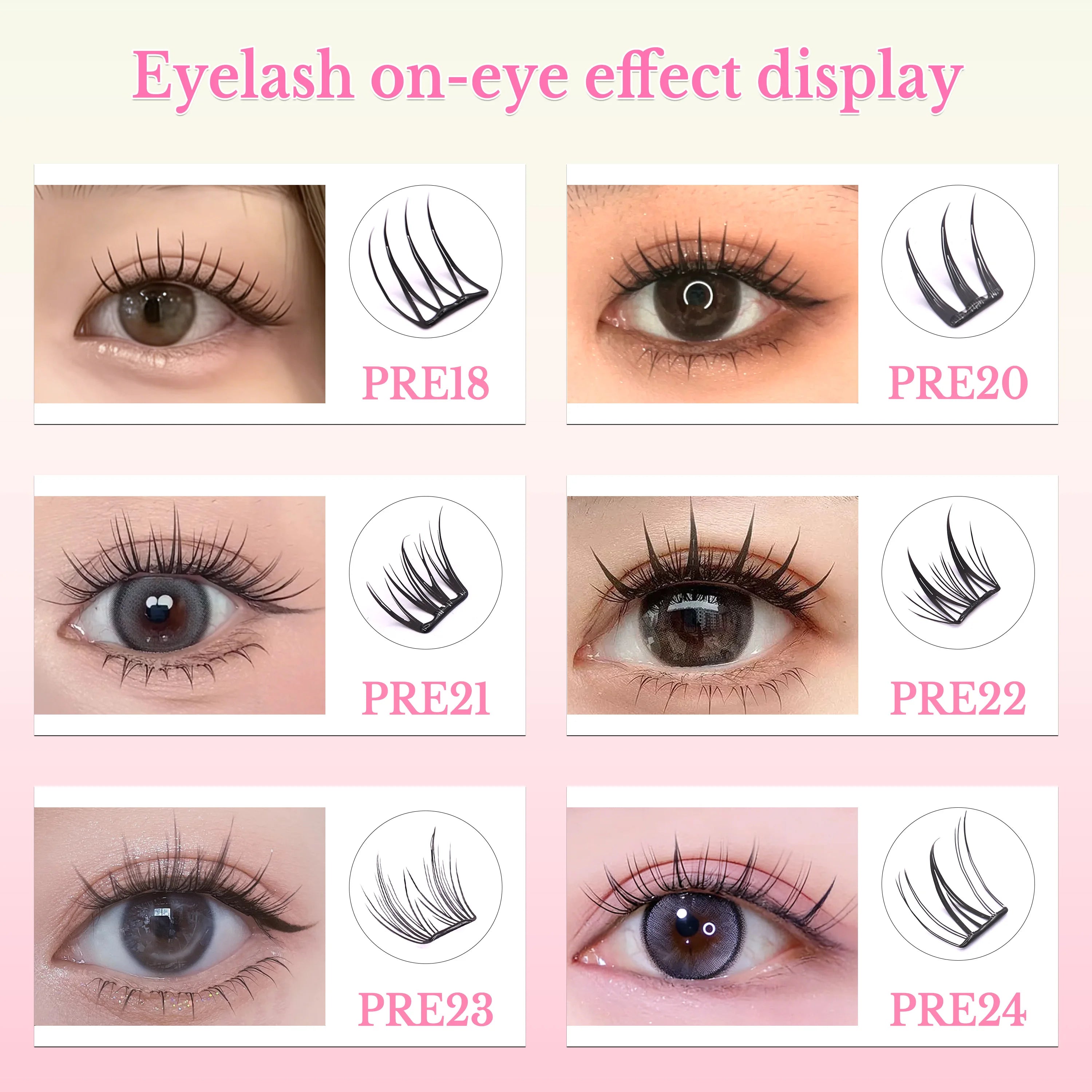 Hot Selling Glue Fee Eyelashes Mixed Length Natural Looking Custom Logo No Glue Needed Pre Glued Long Lasting Cluster Lashes