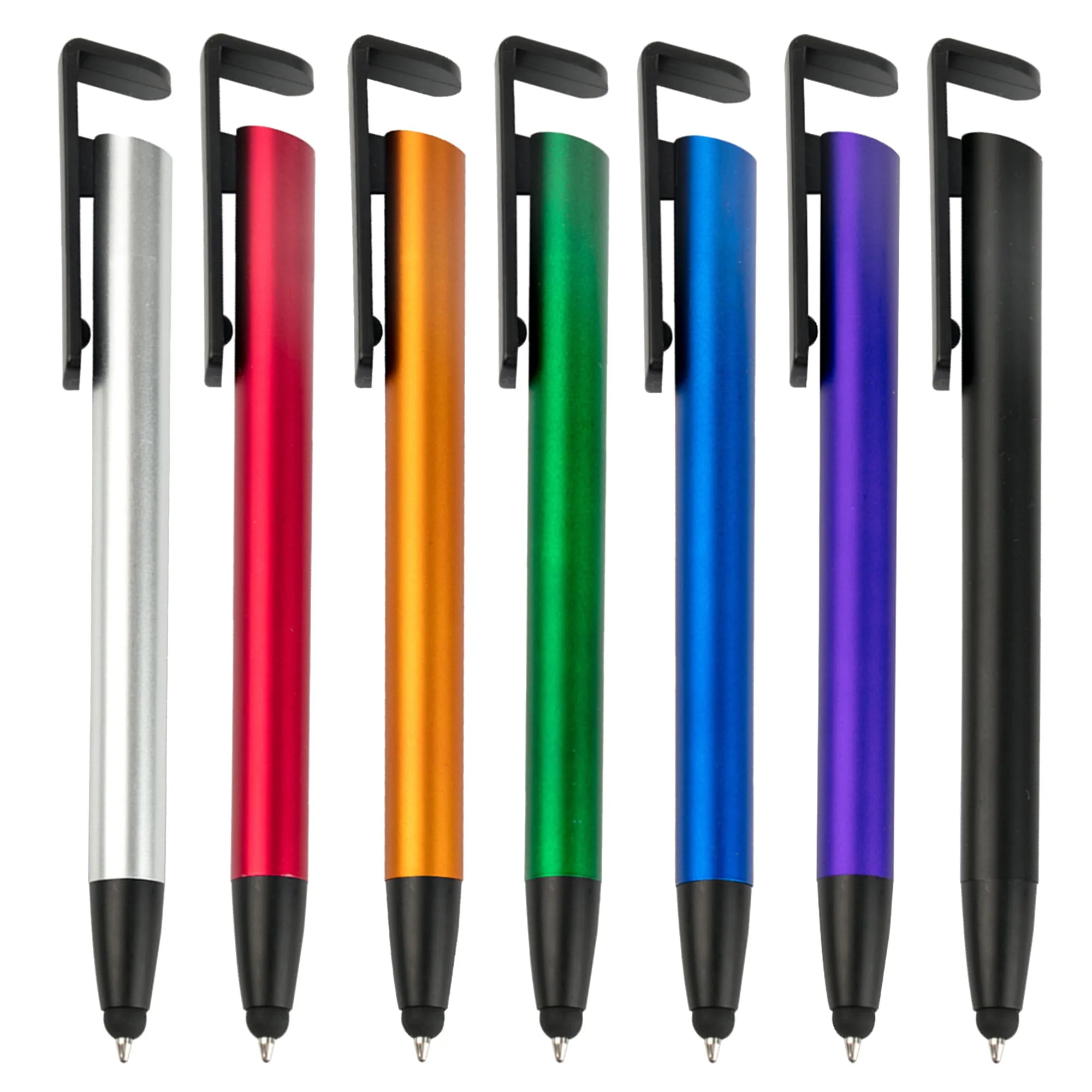 AI-MICH OEM Logo Silk Screen Printed Thin Barrel Colorful Tip Cover 0.7mm Blue Ink Jump Click Portable Customized Promotional