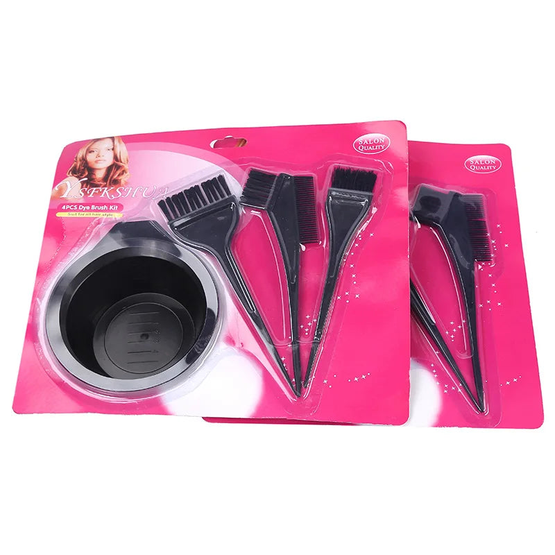 2025 Wholesale Professional Hairdressing Salon Barber Tinting Private Label 4 PCS Dyeing Brush Set