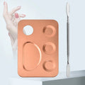 Factory  Stainless Steel Rose Gold Eye Shadow Makeup Painting Mixing Palette with Spatula