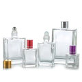 Screen Printing Personal Care Roll on Flat Shoulder Square Glass Bottle Custom Roller Oil 30ml Essential Oil Bottles