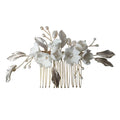 Women's Fashion Hair Decoration Headpiece Wedding Accessories Comb and Pins with Ceramic Flower Freshwater Pearl Party Perfect