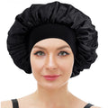 Adjustable Elastic Wide Band Bonnet Cap Head Cover Designer Bonnets Women Satin Bonnets for Sleeping