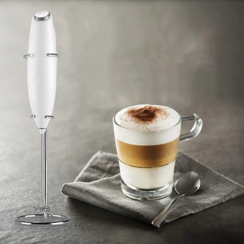 Modern Electric Stainless Steel Foam Maker Battery Operated Plastic Milk Frother/Mixer for Foam Drinks & Beverages