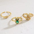 Hot Selling Real Gold Personality Sea Animal Diamond Adjustable Ring for Women