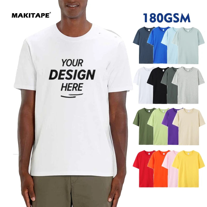 Customize Brand Graphic Print LOGO 100% Cotton Men's Loose Fit Solid Color Bulk Blank Tall Unisex T-Shirts