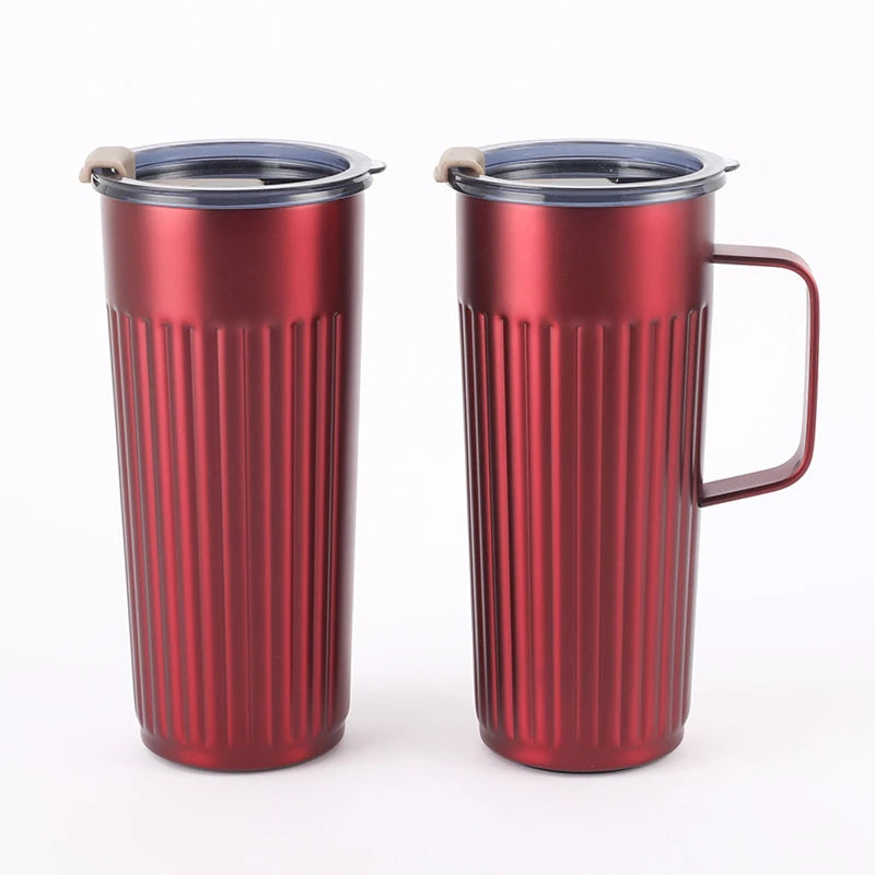 2025 New Style 520ml Insulated Coffee Travel Mug With Handle Cup Lid Straw Seal Hand Cup Straight Fashion Coffee Cup