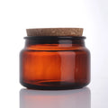 8oz Empty Spray Painted Amber Color Glass Candle Jar with Cork Lid for Holders Lanterns