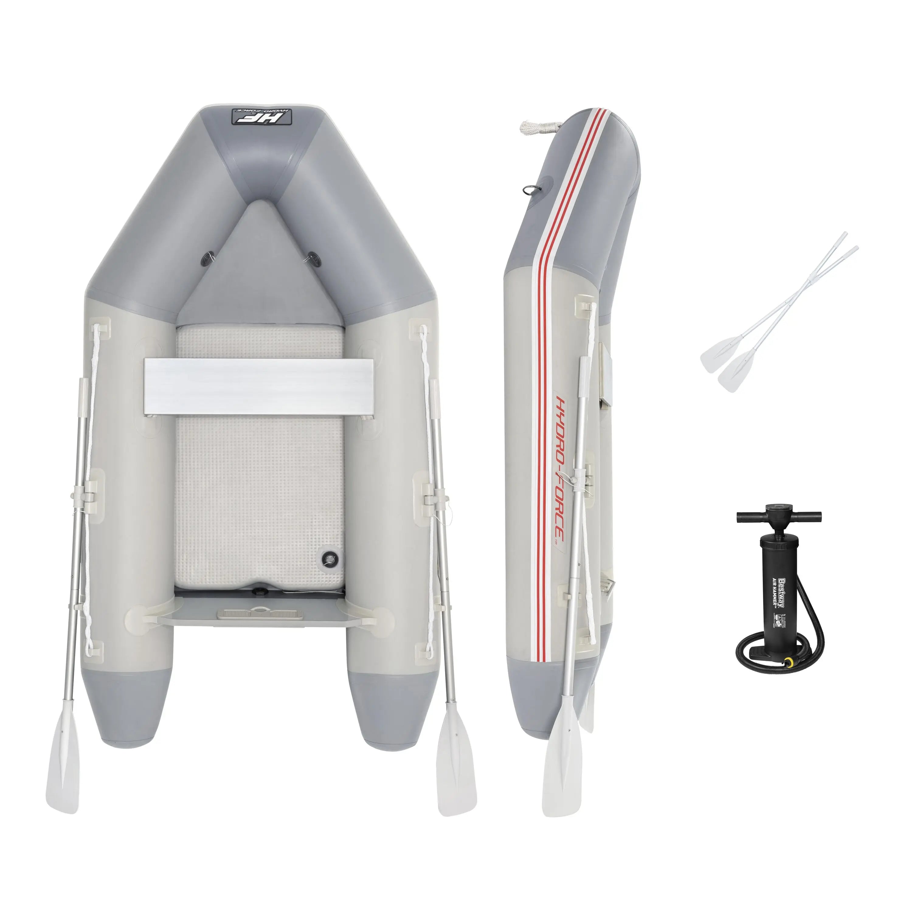 Bestway 65046 Hydro-Force Caspian Inflatable Boat Set Folding Speed Boat for Drifting Outdoor Activity