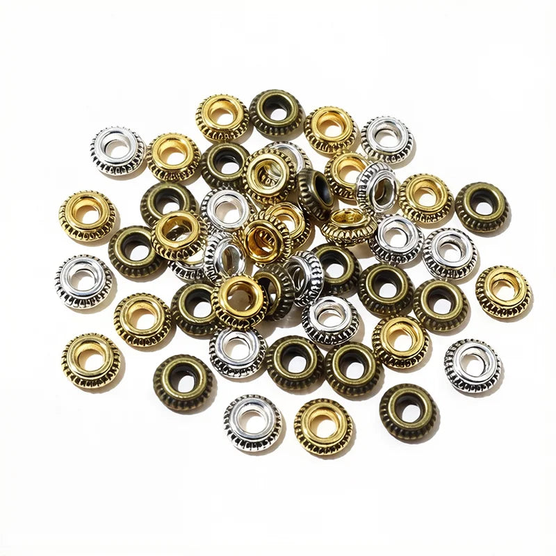 50pcs/lot Antique Gold Silver Plated Ball Crimp End Beads Dia 5mm Stopper Spacer Beads for Diy Jewelry Making Findings Supplies