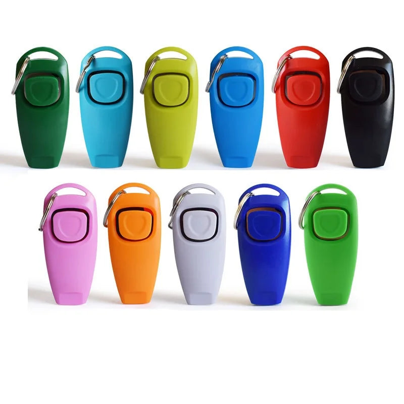 Wholesale Custom Logo 2 in 1 Dog Clickers Multi Colors Trainer Dog Clicker Logo With Whistle