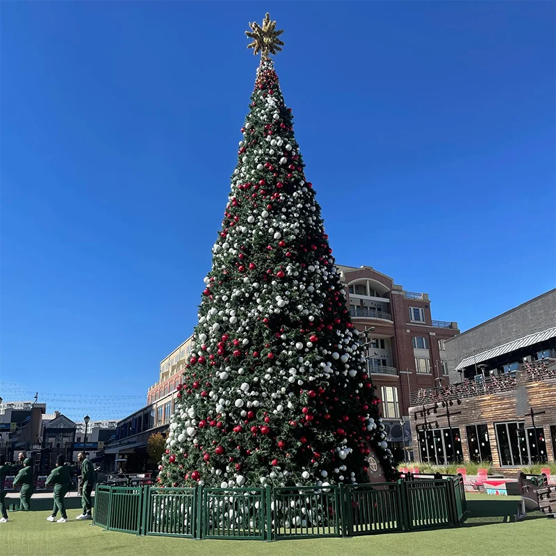 Outdoor Festival Decoration Large Frame Christmas Tree Artificial Commercial Giant Tower Christmas Tree with LED Light
