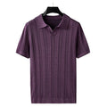 Wholesale Men's Custom Label Ice Silk Knit Polo Shirt Short Sleeve Ice Silk Breathable Casual Base Breathable Men's T- Shirt Top