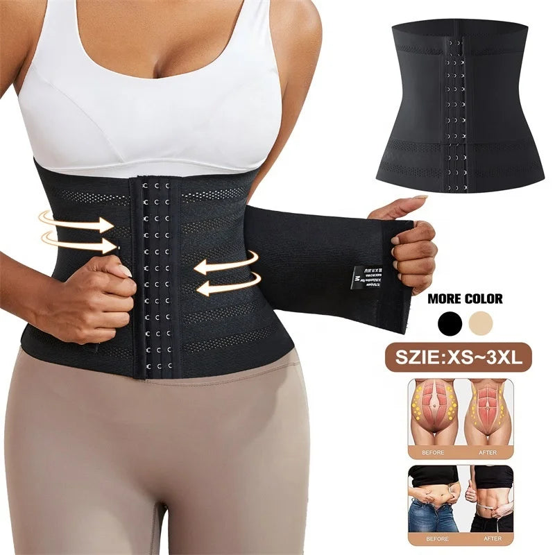 Large Size Breathable Waist Cincher Powerful Abdominal Shaping Belt with Rivet Decoration Waist Correction Belt