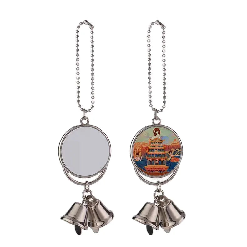 DIY Blank Sublimation Metal Bell Car Hanger Customized Christmas Ornament