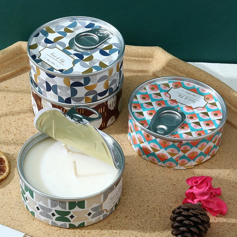 Wholesale Home Decoration Handmade Natural Soy Wax Scented Candles Tin Jars Non-Toxic Aromatherapy Holiday Diwali Creative Gifts