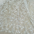 Hot Sell Full Beaded Sequin Embroidery Mesh Lace Fabric Beaded Lace Fabric Luxury for Weddings White for Wedding
