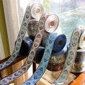 Deepeel ZP512 6CM Embroidery Fabric Webbing Home Textiles Accessories Gorgeous Jacquard Ribbon for Curtain