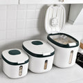 Rice Dispenser Large Capacity Rectangle ABS Food Grain Storage Container Moisture-proof Insect-proof Sealed Modern Kitchen