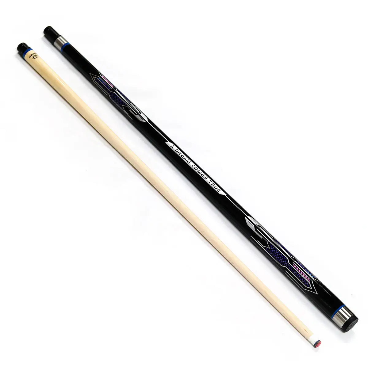 High Quality 1/2-pc Uni-lock Joint 13mm rainbow Tip Canadian Maple Wood 58" Billiard Pool Cue for Sale
