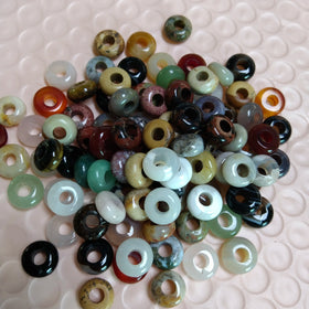 Wholesale Small Size 5*10mm Gemstone Rondelles 4mm Big Hole DIY Gemstone Loose Bead for Gifts