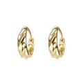Popular Minimalist European Fashion Relief Small Earring 925 Silver Women Jewellery Gold Plated Hoops Earrings 18K