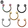 Titanium Horseshoe Ring Lip Ring Nose Ring Labret Piercing Ear Cartilage Helix Earrings Trendy Jewelry