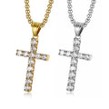 Miss Jewelry AAA Zircon Cross Pendant Stainless Steel Material Iced CZ Cross Pendants Chain Necklace Hip Hop Jewelry