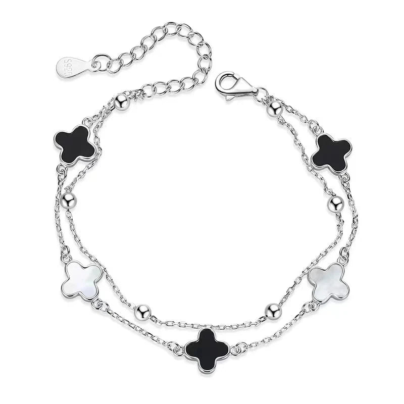 SS0018 Designer Sterling Silver Bracelet Wholesale Charms Clover Silver 925 Fashion Jewelry Bracelets