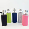 Glass 550ML 420ML 360ML 280ML Drinking Screw Lid Water Bottle with Straw Sports Bottles Leak Proof Children School With Lid