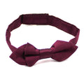 Maroon Bowtie Set Solid Fishbone Diamond Fashion Easy Wear Adjustable Herringbone Woven Pretied Children Kid Polyester Bowtie