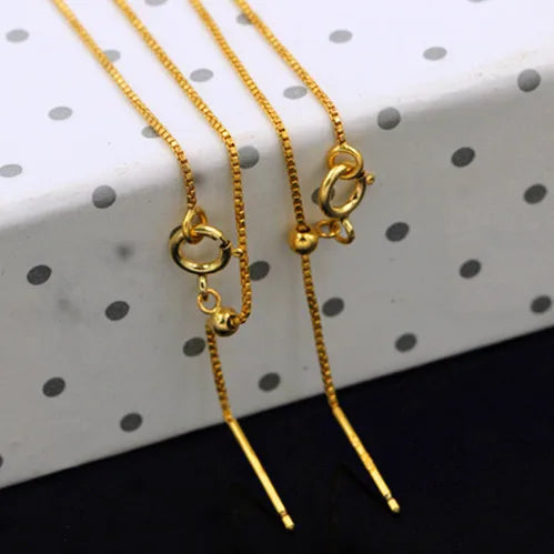 Tarnish Free Permanent Jewelry 1/20 14K Gold Filled Box Chain Necklace With Spring Clasp DIY Jewelry Findings Accessories