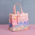 Yunshan High-End White Gift Bag Petal Oil Painting Ins Healing Design for Birthday Cosmetics Shoes-Versatile Tote for Shopping