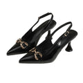 Hot Girl High Heels  Metal Chain Thin Heels Pointed Toes Niche Celebrity Single Shoes Women's Super High Heels