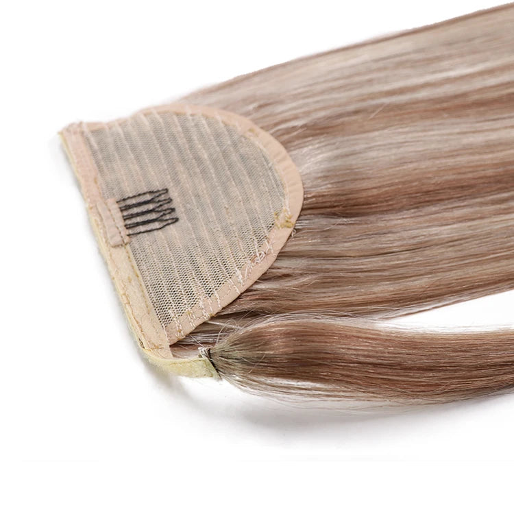 Easily to Wear and Take Off Long Natural Ponytail Raw Human Hair Wrap Round Ponytail Hairpiece
