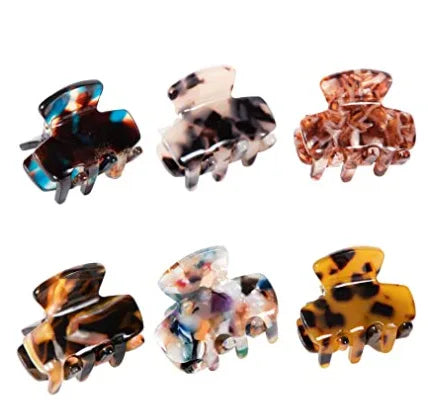 3.5cm Cute Tortoise Shell Leopard Small Hair Jaw Clamp Accessories Girls Kids Square Cellulose Acetate Mini Hair Claw Clips