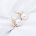 E457 6-7mm DIY Natural  Freshwater Pearl Charm Earrings Mounting Accessory 925 Sterling Silver Gold Plated  Jewelry for Women