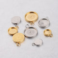 MECYLIFE 6/8/10/12MM Stainless Steel Cabochon Round Bezel Tray Pendant for Jewelry Making