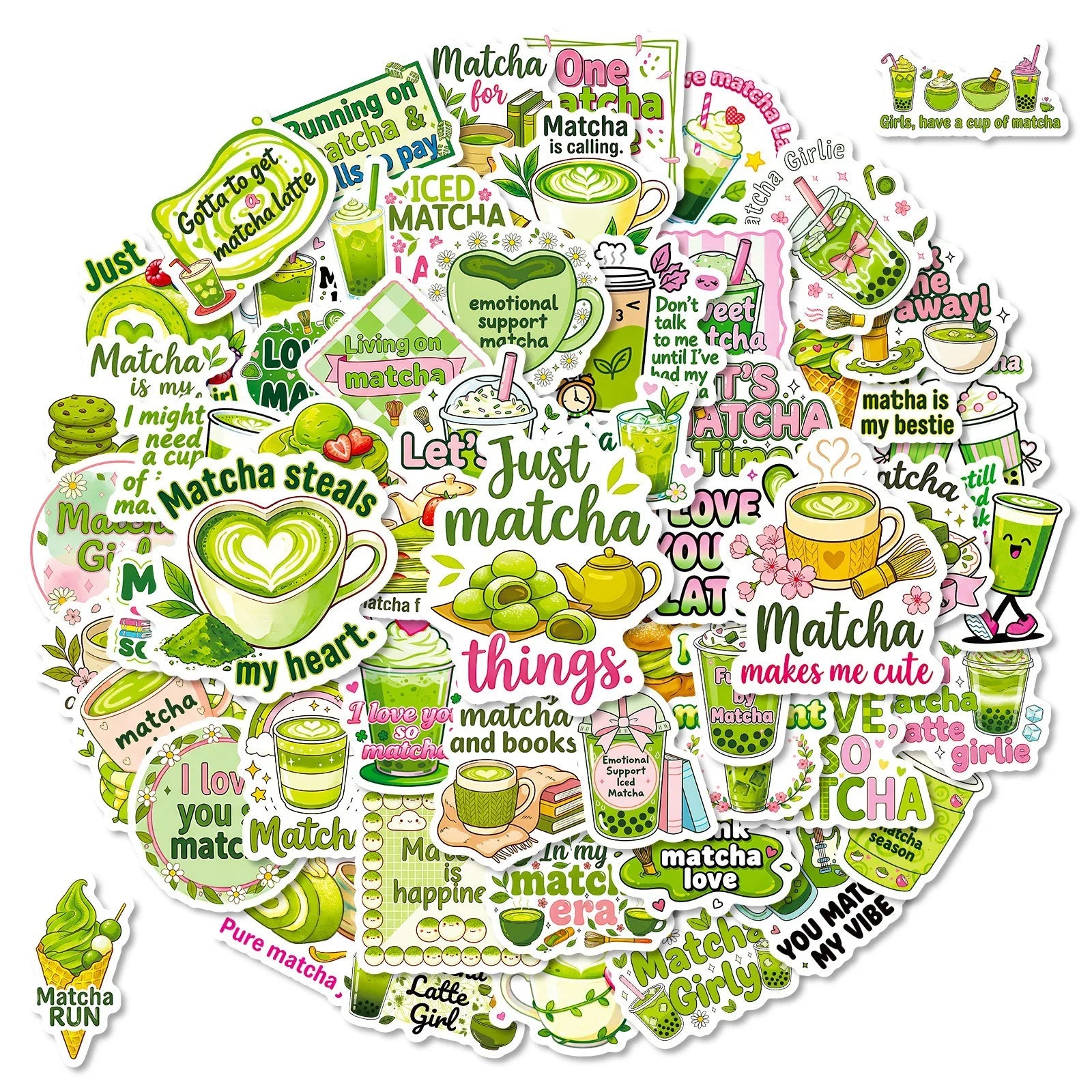 2026 Newly 56PCS Drink beverage matcha latte Sticker