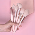 Private Label 11-Piece Vegan Makeup Brush Set Fan Brush for Face Concealer Foundation Contour Eye Shadow Eyebrow Pencil Mascara