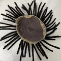 African Black Men Braid Wig  Indian Remy Human Hair Prosthesis Dreadlocks Wigs for Menfull Lace Type Toupee