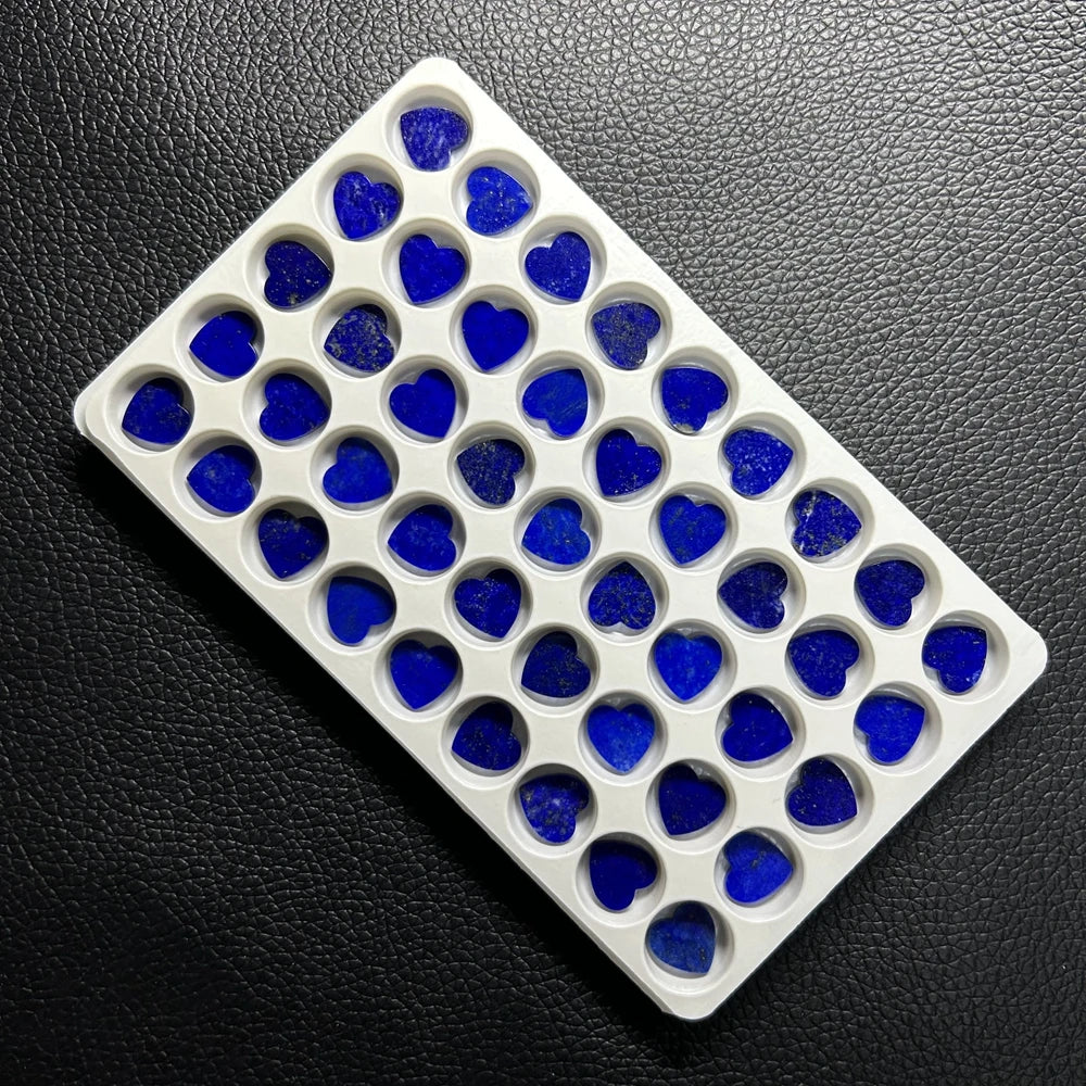 Natural Dark Blue Lapis Lazuli 10x10x2mm Double Flat Heart Shape Loose Gemstones