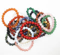 8MM Natural Healing Crystal Amethyst Lapis Lazuli Beads Bracelet Elastic Bracelet for Men Women Wholesale