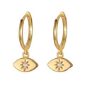2024 NEW 925 Sterling Silver Shiny CZ Diamond Star Hoop Earrings for Women