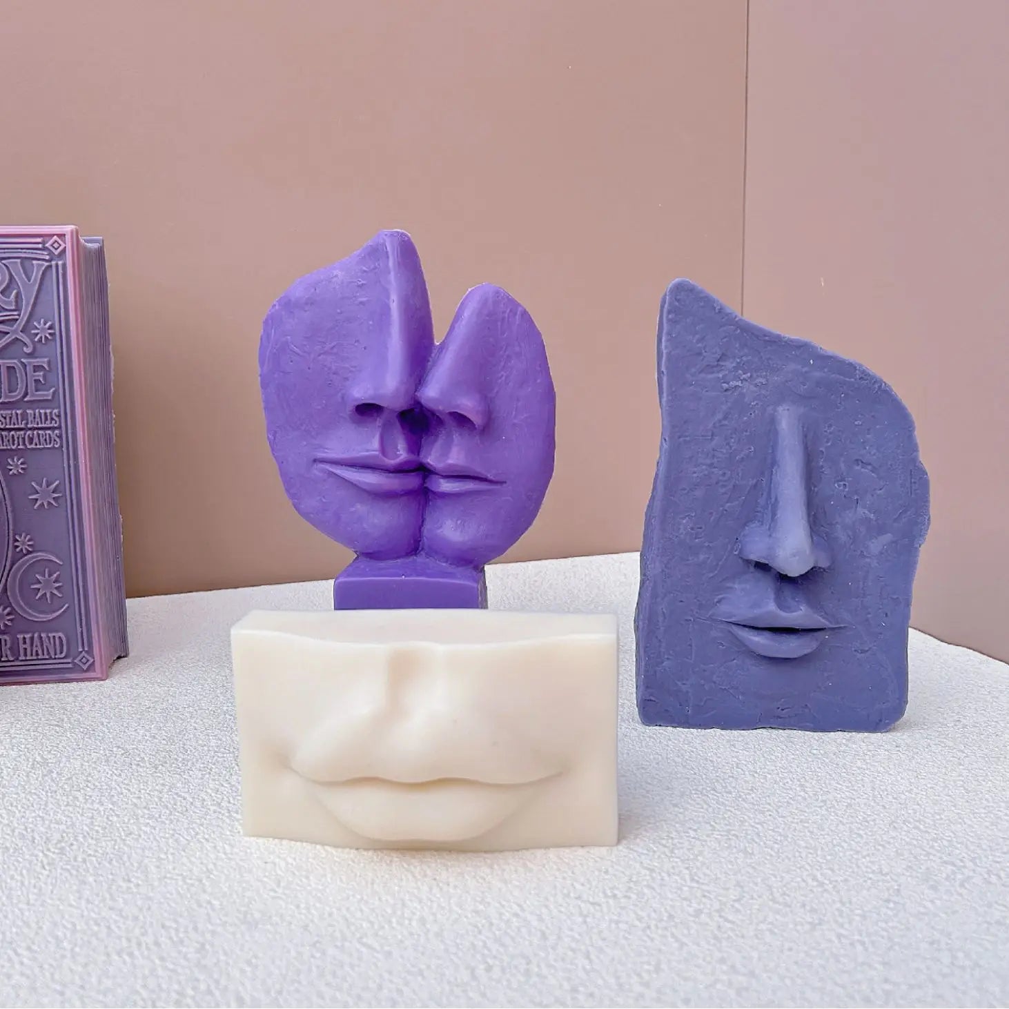 Face Kiss Face Artistic Home Decoration Lips Candles Plaster Cement Aromatherapy Soap Silicone Mold