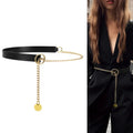 Popular  Cowhide Ladies Waist Chain Belt Belts for Women Lady Fashion Leather Belt