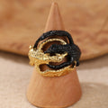 Retro Niche Design Stainless Steel Ring Texture Texture Double Dragon Game of Thrones Ring Fashionable All-match Jewelry