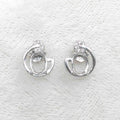Sterling Silver 5*7mm Semi Mount Stud Earrings Empty Support Blank Claws Setting S925 Base Without Center Stone for DIY Inlay